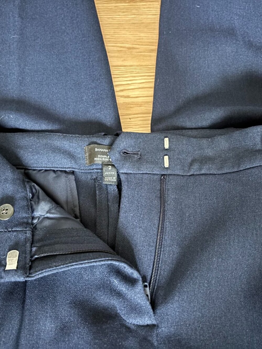 Banana Republic Factory Double Weave Pants, Navy, 2P